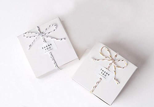 3 Roll Christmas Two-Color Gold Wire Combined Cotton Thread - 109 Yards/Roll - Xmas Hand Weave Diy Gift Wrapping Belt And Tag Fine Cotton Rope (White + Gray + Black) #TOP5