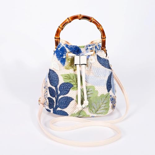 Bolso bandolera mujer Bohemia con mango bambú miniatura 5