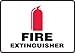 Accuform MFXG401VS Sign, Legend"FIRE EXINGUISHER", 7" Length x 10" Width x 0.004" Thickness, Adhesive Vinyl, 7" x 10", Red/Black on White