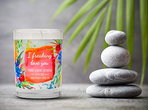 I Freaking Love You – Candle Gifts For Women, Relaxing Gifts For Women, Mother’s Day, Relaxing Candle For Friend, Best Friend, Friendship Gifts For Women, Lemon, Jasmine, Rosewood Scented Candle #TOP5