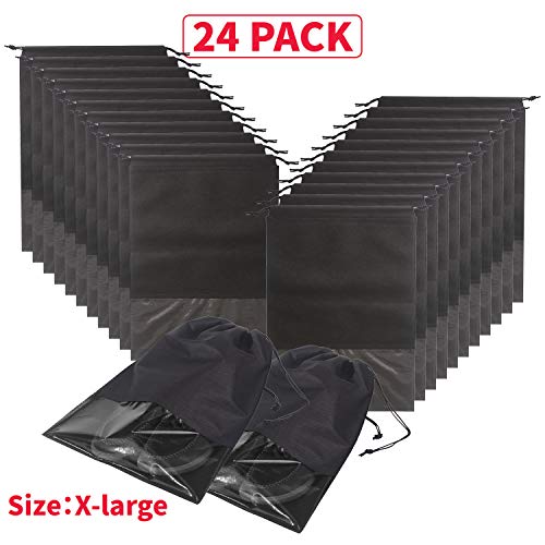 24Pcs Travel Shoe Bags Non-Woven With Rope For Men And Women Large Shoes Storage Packing Pouch Organizers #TOP6