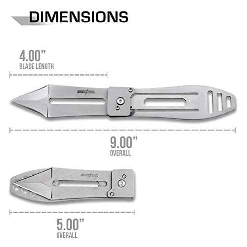 Perfect Point Folding Throwing Knife Set - Set Of 2 - Bead Blast Finish Stainless Steel Blades And Handles, Liner Lock, Includes Nylon Sheath - Well Balanced, Throwing Sport Knives – Pp-129-2, Multi #TOP7