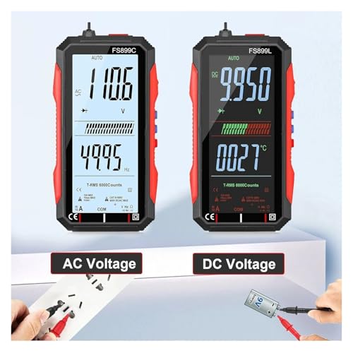 Multimètre numérique rechargeable FS899C à grand écran de 4.8 pouces pour tester la capacité