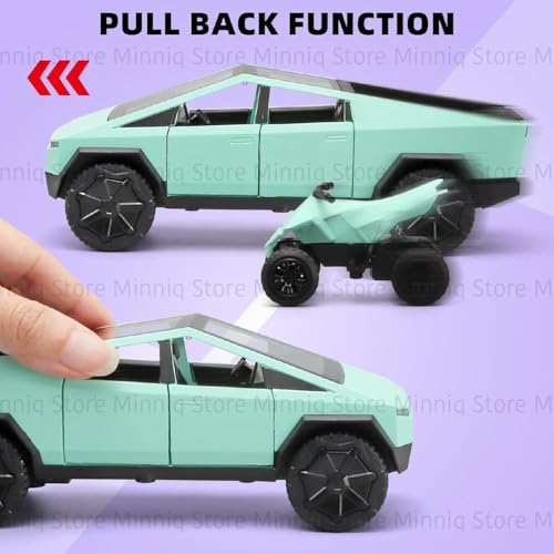 Image of Tesla Cyber 1:32 Model Car with Box, Zinc Alloy Pull Back Toy car with Sound and Light for Kids Boy Girl Gift [Colors as Per Stock]