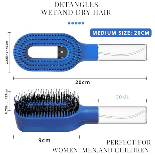 Image of 2-in-1 Spray Comb for Hair, Water Spray Detangling Brush with Built-In Mist Bottle, Anti-Frizz Wet Hair Brush for Men, Women & Kids Ideal for Long, Thick & Curly Hair (Darkin)