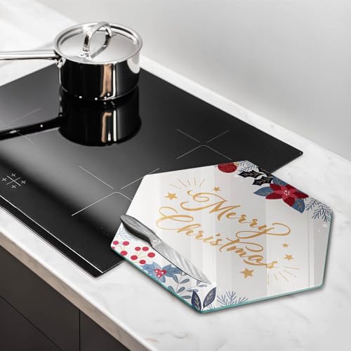 Planche à découper 40cm Wallfluent Cuisson Résistance forme hectagonale Noël - 3