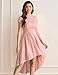 Dressystar Women's Lace Cocktail Dress Hi-Lo Off Shoulder Bridesmaid Swing Formal Party Dress 0042 Blush S
