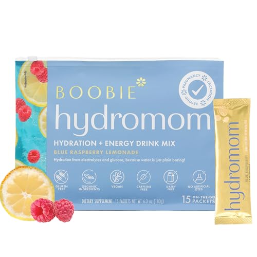 Boobie Hydromom Electrolyte Mix Hydration Boost Blue Rasp Lemonade