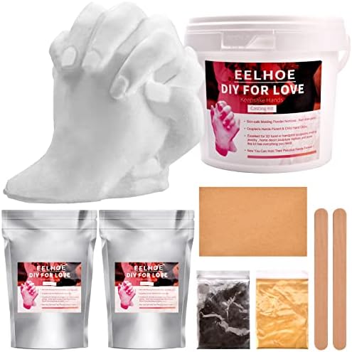 Gifts for Her Mom Women,DIY Hand Casting Kit -Plaster Hand Mold Casting Kit, Anniversary Birthday Gifts for Couple Gifts for Him Her Boyfriend Girlfriend,Adults, Wedding Friends
