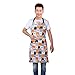 MissOwl Adjustable Bib Apron Extra Long Ties with Pockets Kitchen Cooking Baking Gardening Painting Apron for Women Men Cat