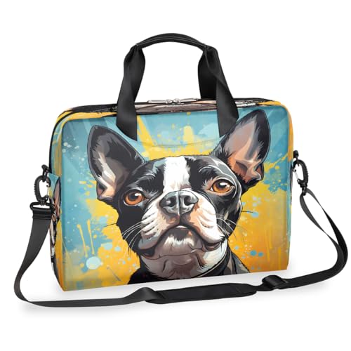 Maletín para laptop 15.6-16 pulgadas con arte Boston Terrier miniatura 1