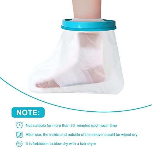 Fasola Cast Cover Foot for Shower, Waterproof Plaster Foot Dressing Protector for Toe, Ankle Wound, Burns, Reusable Cast Bag Leg Keep Wounds & Bandage Dry