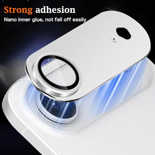 Image of PreCure Camera Lens Protector for iPhone Air, Scratch Resistant Aluminum Alloy 9H Tempered Glass Camera Screen Protector Compatible with iPhone 17 Air, Silver