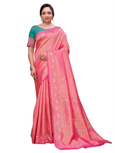 Image of Women's Banarasi Art Silk Woven Design Saree With Unstitched Blouse Piece I Traditional Indian Ethnic Wear