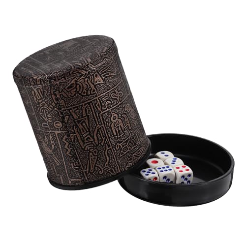 MUSISALY Vaso para Dados Abs con Patrón Egipcio Contenedor Resistente para Dados de Bar Copa para Mesa y Entretenimiento Familiar Capacidad Grande para Fiestas y Reuniones