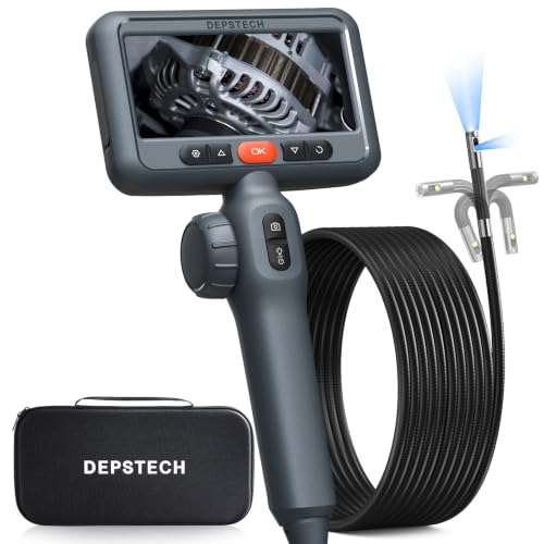 DEPSTECH 10FT Articulating Borescope, Dual Lens Endoscope Camera...