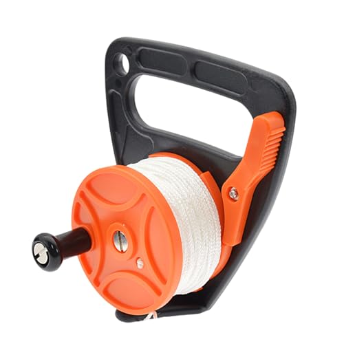 QIEIEI Scubas Diving Reel 46m/150ft Line Scubas Ratchets Dives Reel with Handle Stop Switches for for Underwater Activity