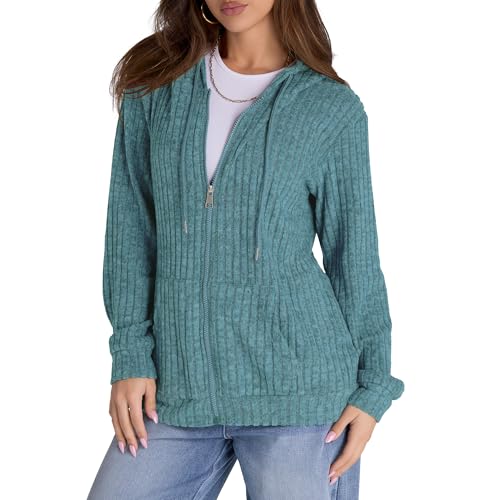 Image of Witsmile Zip Up Hoodie Women Oversized Sweatshirt Long Sleeve 2026 Fall Outfit Lightweight Jackets Workout Clothes