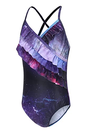 Image of Moon Tree Girls One Piece Swimsuits Ruffle Swimwear Beach Bathing Suit 2-14 Years