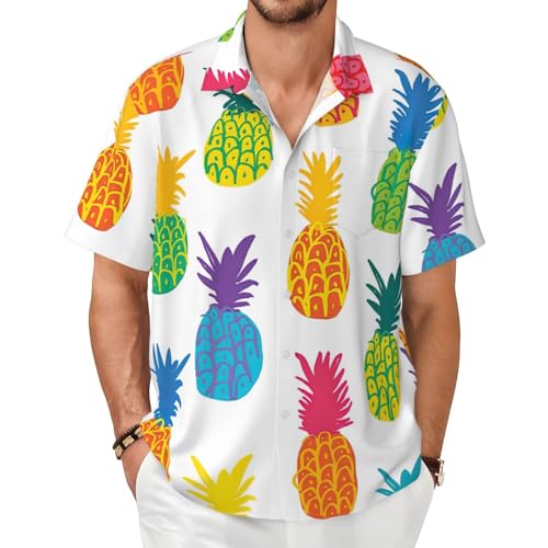Chemise ananas arc-en-ciel homme contre la chaleur : restez frais et élégant