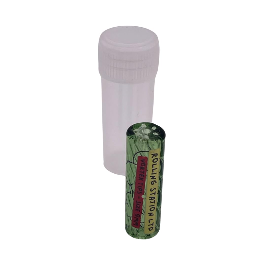 Glas-Filterspitze, 7 Löcher, 9 mm x 30 mm, leicht zu reinigen, Blau – Klar – Rosa – Gold – Grün – Lila, 6 Farben (6 Stück)