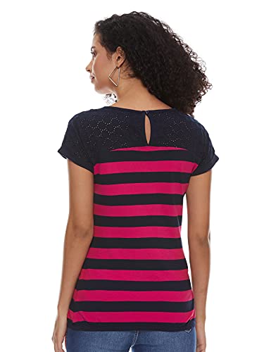 Image of Max Women's Striped Extended Sleeves Regular Fit T-Shirt
