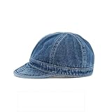 NYSJ Women Men Spring Autumn Fashion Short Brim Denim Cap Summer Outdoor Leisure Visor Trend Baseball Sport Hats Present (Blue,One Size)