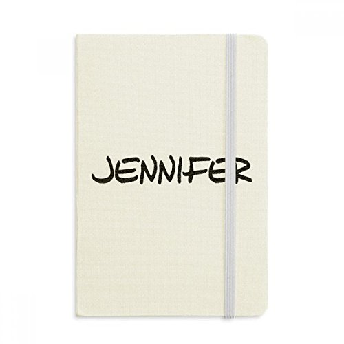 Journal de bord JENNIFER format A5 avec couverture rigide classique en tissu écriture manuscrite