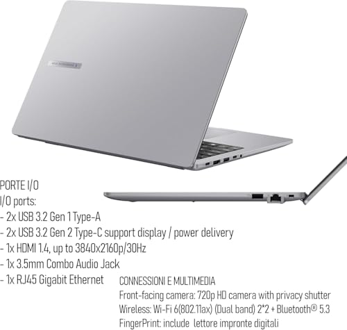 notebook, pc portatile, Cpu Intel i3 di 13Th 6 Core, Ram 16 Gb, SSD Pci Nvme da 512 Gb, 15,6 FHD, wi-fi 6, 4 Usb, Bt, Intel UHD, Win 11 Pro, Libre Office, pronto All'uso Gar. Italiana - Notebook - Immagine 3