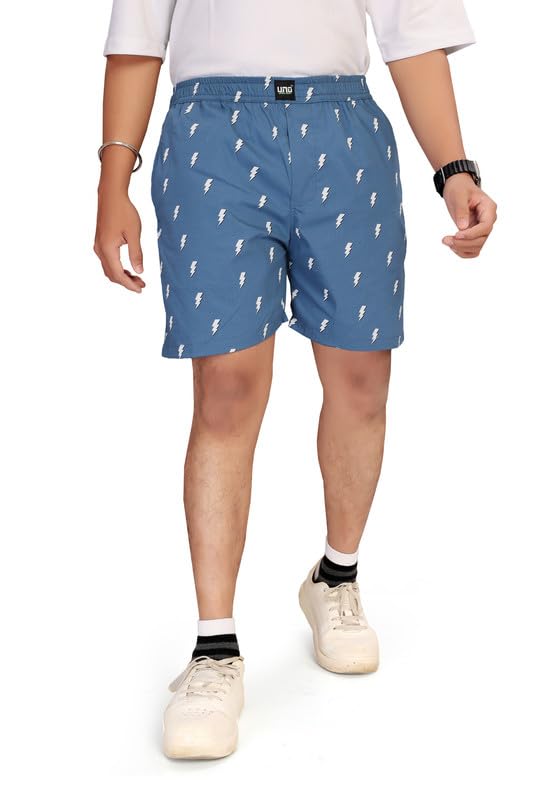 Image of UNOseven Shorts for Boys - 100% Cotton Printed with Side Pockets - Available from Size 7 Years to XL