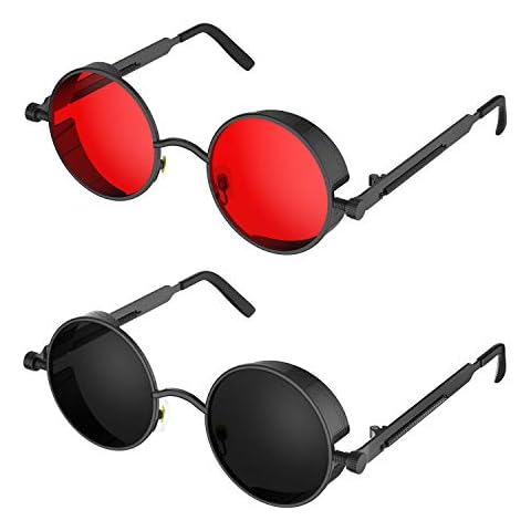 PROUDDEMON Retro Gothic Steampunk Sunglasses for Men and Women Cover