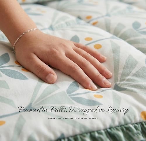 Image of VAS COLLECTIONS Cloud Cotton Reversible AC Comforter for Double Bed (88x90 Inch) 220 GSM Lightweight Quilt /Duvet /Dohar with 2.5 Inch Frill Border, Super Soft All Season Blanket (See Green)