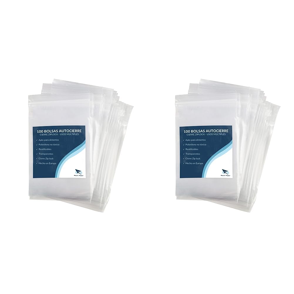 RAYLU PAPER - Bolsas Auto Cierre Zip, Pack de 100 Bolsas de Plástico Transparente Reutilizables, usos Múltiples, Hecho en Europa (10 x 15) — view 19