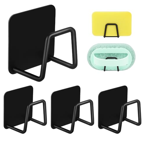 TDUNSYA 4 Pièces Porte Eponge Evier Auto Adhesif, Porte Eponge Evier Cuisine, 304 Inox, Support Eponge Inox, Support Eponge Evier Cuisine pour le Rangement de Cuisine...