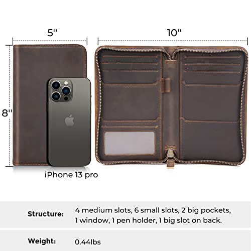 Compalo Travel Wallet Passport Holder Passport Case, Leather Passport Wallet For Men Family 4, Passport Cover Travel Document Holder Rfid Blocking Passport Wallet (Brown) #TOP4