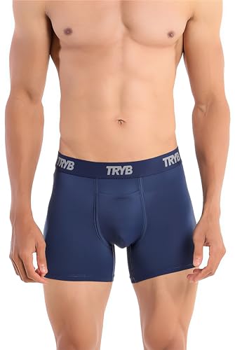 Image of TRYB Sports Underwear for Men | Stretchable Active Square Cut Trunks for Running & Gym Workout | Quick Dry, Breathable, Moisture Wicking & Anti Chafing | Sports Innerwear Boxers