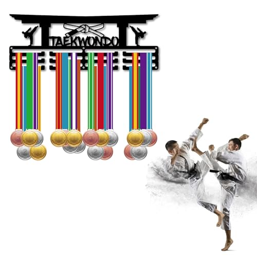 Regalo para jugadores de taekwondo expositor de 3 líneas para colgar medallas de metal 8