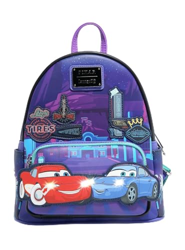 Loungefly Disney Pixar Cars Lightning McQueen & Sally Nighttime Light-Up Mini Backpack BoxLunch Exclusive MULTI NONE