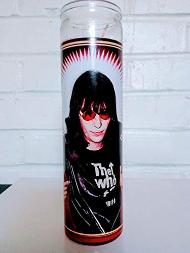 Saint Joey Rock Legend, Prayer Candle, 8" glass votive, Saint of the Gabba Gabba Heys