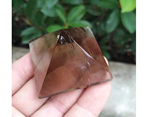 StoneStory Smoky Quartz Chakra Prymaid Healing Crystal Natural Gemstone Energy Figurines Pyramid Statue for Home Office Decoration 50mm (Smoky Quartz)