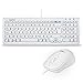 Price comparison product image Perixx PERIDUO-303 Wired Desktop Keyboard Mouse Set, Piano White, UK Layout