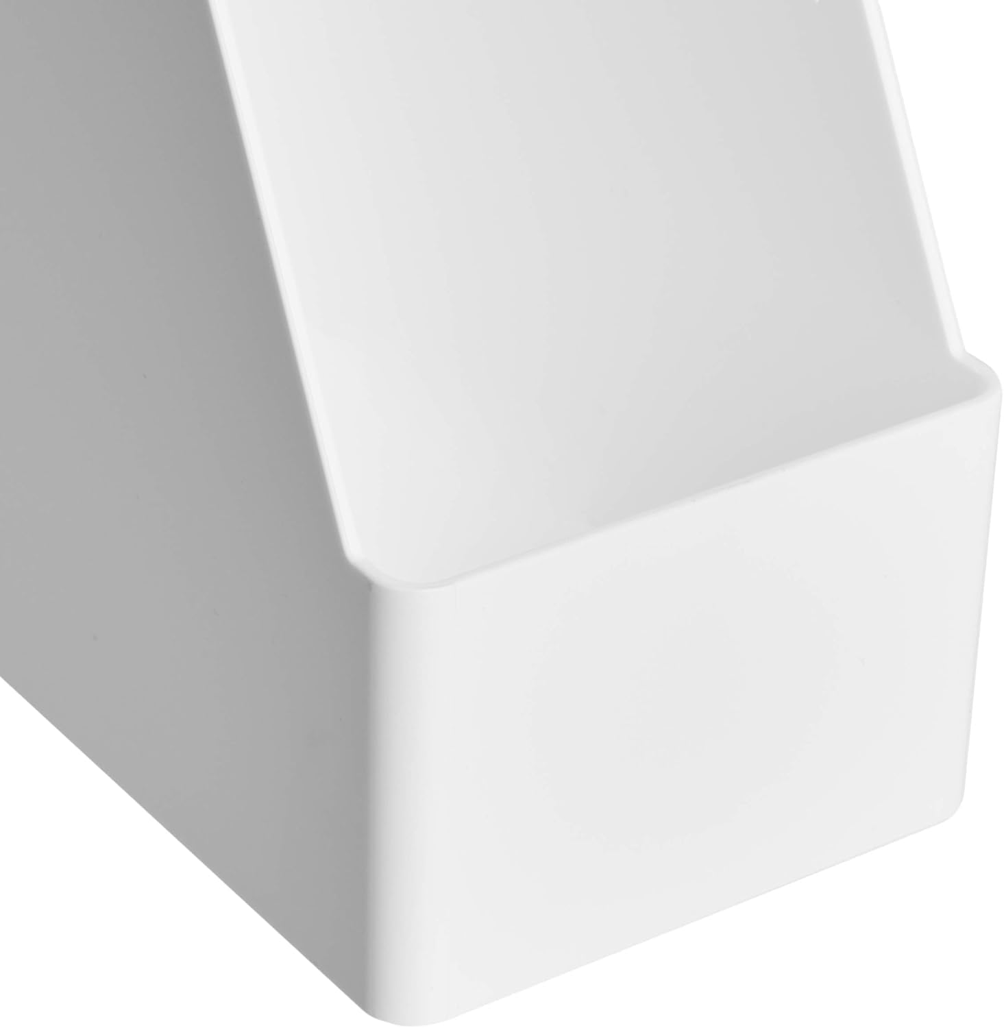 Amazon Basics Rectangular Plastic Desk Organizer Magazine Rack White 2-Pack — view 7