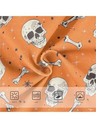 ZZKKO Skeleton Bone Star Orange Girls Underwear Toddler Panties for Girls Comfort Brief Size 2T3