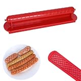 Hot Dog Cutter Crisscross, Grillwerkzeug Edelstahl Hot Dog Slicer Spiralschneider, Sicherer Hot Dog Cutter für BBQ, Multifunktionales Hot Dog Scoring Tool für Zuhause & Party (Rot)