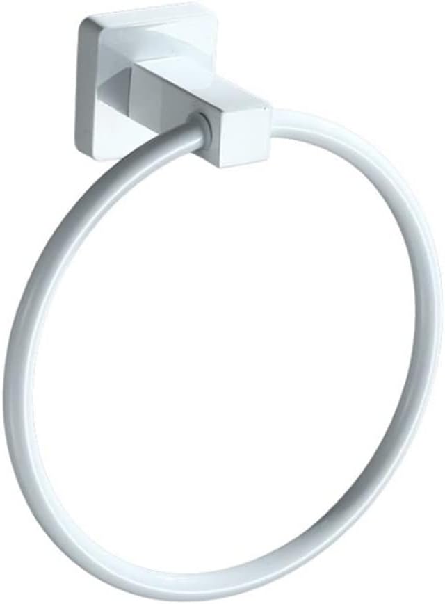 LSLYTQ 304 Stainless Steel Towel Ring, Towel Hanging Ring, Round White European Bathroom Accessories