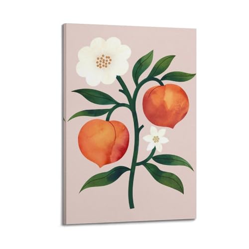 Art mural sur toile esthétique fleur et fruits pour salon zen