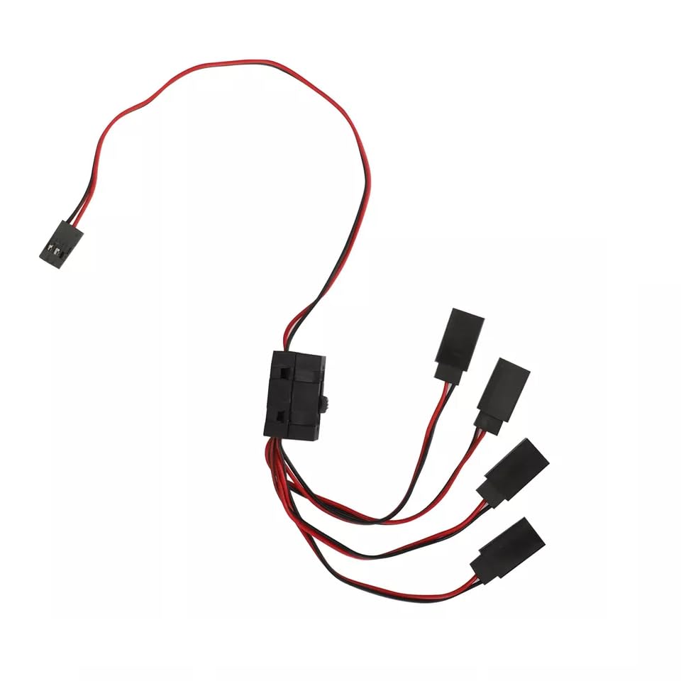 Qblahip 4-way LED Light On/off Controller Switch Y Cable for 1/10 TRX-4 SCX10 RC Crawler