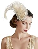 Diadema vintage de los años 20 con plumas. Tamaño: talla única, se adapta a la mayoría de las personas