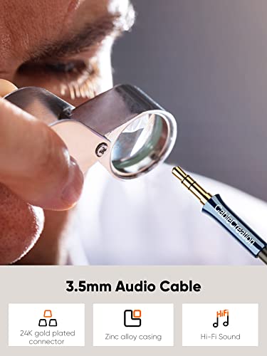 Image of CableCreation Aux Cord 6Feet /1.8M,3.5Mm Audio Cable Male To Male Hi-Fi 1 /8 Inch Braided Auxiliary Stereo Jack Compatible With Headphone,Car,Phone,Speaker With Aux Port,Bule,Blue