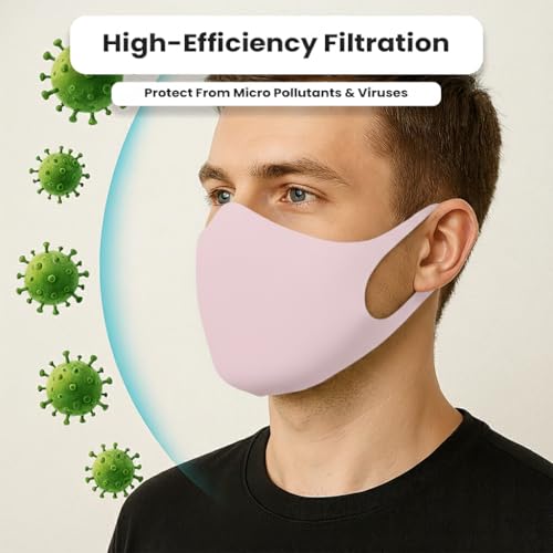Image of Yugan Anti Pollution Reusable and Washable Face Mask for Adult, Unisex, Soft Breathable Oxford Fabric (Black)